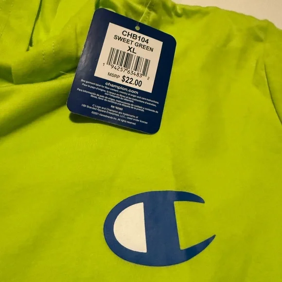 Champion Lime Green Hoodie youth XL - Picture 3 of 4